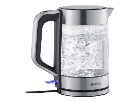 SEVERIN WK 3420 - Vattenkokare - 1.7 liter - 2.2 kW - glass/brushed stainless steel/black