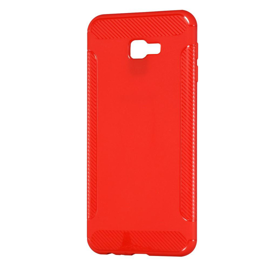 Carbon Brushed Mobilskal till Samsung Galaxy J4 Plus - Röd
