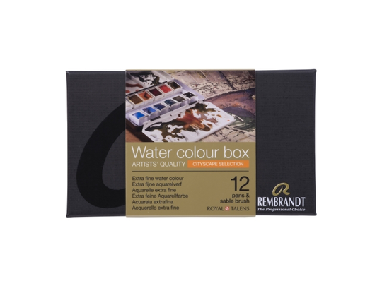 Rembrandt Watercolour metal tin set Urban Cityscape Colour Selection | 12 pans + 1 brush