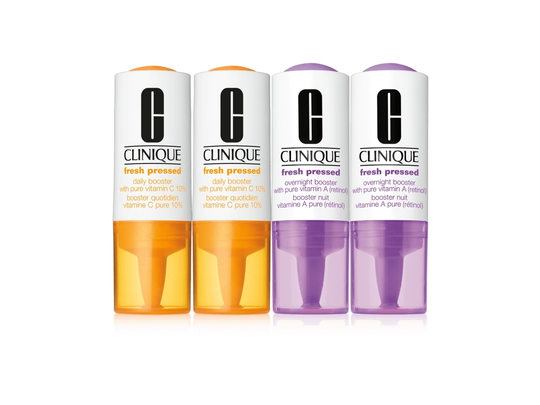 Moisturisers by Clinique Fresh Pressed Clinical Daily & Overnight Boosters with Pure Vitamin C 10% + A (Retinol) 2 x 8.5ml & 2 x 6ml 2 x 8.5ml