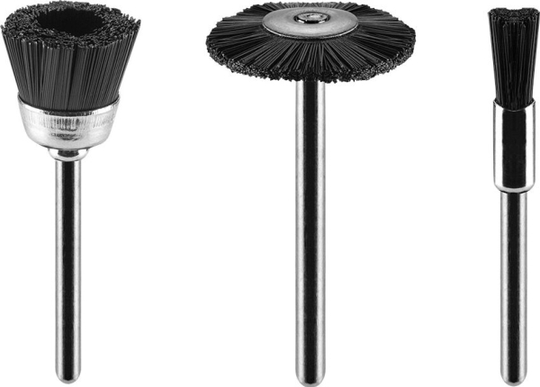 Graphite Brushes (Brush, cup, plate nylon brushes, set of 3)