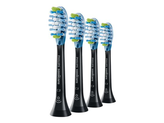 Philips Sonicare C3 Premium HX9044 Plaque Control - Extra tandborsthuvud - till tandborste - svart (paket om 4)
