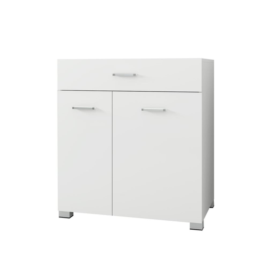 ML Design Tvättskåp med 2 utfällbara tvättpåsar, vit, 75x78.5x45 cm, tvättsamlare med lådor
