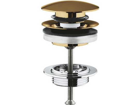 Grohe Push up bundventil - Brushed Cool Sunrise afløbsganiture