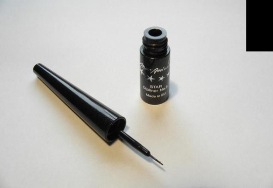 Mon Ami Inkwell for the eyes with brush No. 05 black glitter