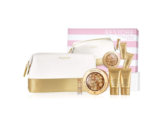 Elizabeth Arden Ceramide 60 kapsler + 7 kapsler eye Ceramide Capsules + 15 ml Day Cream + 15 ml Night Cream + Cosmetic bag