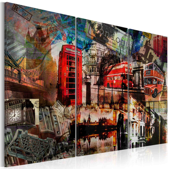 Tavla - London collage - Triptych (90 x 60 cm)