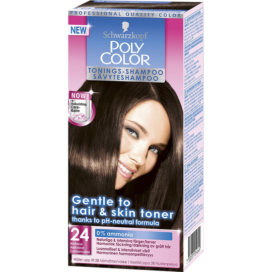 Schwarzkopf Poly Color Tonings-Shampoo, 24 - Mörkbrun, Schwarzkopf Hårfärg