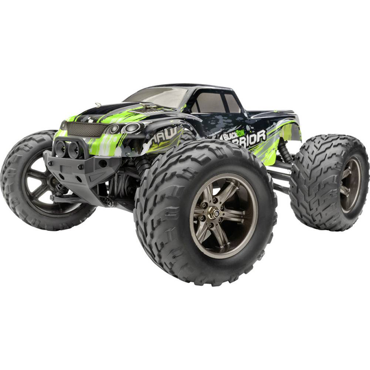 RC modellbil Monstertruck 1:12 Blackzon Blackzon Warrior 1/12th 2WD schwarz gold Borst motor Elektrisk RtR