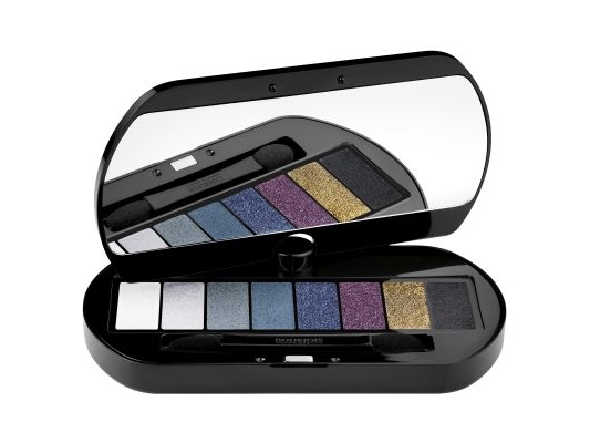 Bourjois Palette le smoky eyeshadow, TALC, SYNTHETIC FLUORPHLOGOPITE, MICA, CALCIUM ALUMINUM BOROSILICATE, POLYETHYLENE, ALUMINUM..., 1. Run brush ov