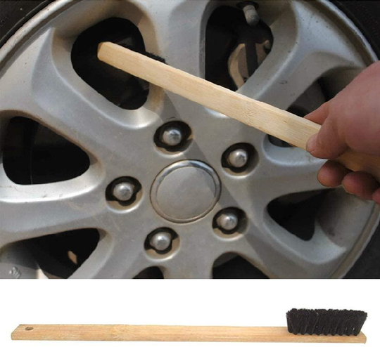 40cm bamboo borste för rengöra fälgar motordelar