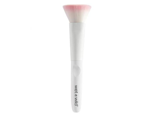 wet n wild Flat Top Brush, Platt, Tät, Syntetisk, Vit, Kvinna, 1 styck