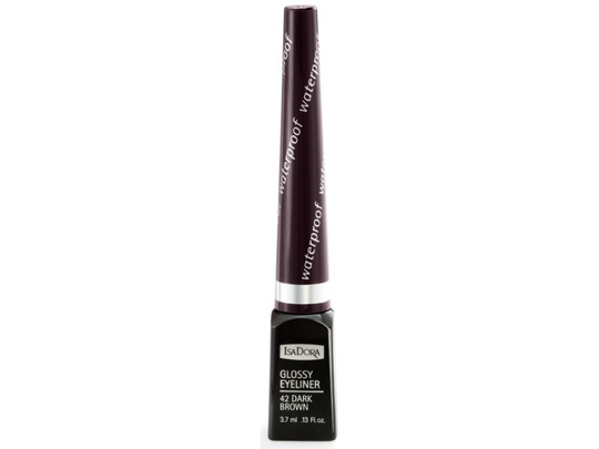 IsaDora Glossy Eyeliner Waterproof liner in brush 42 Dark Brown 3.7ml