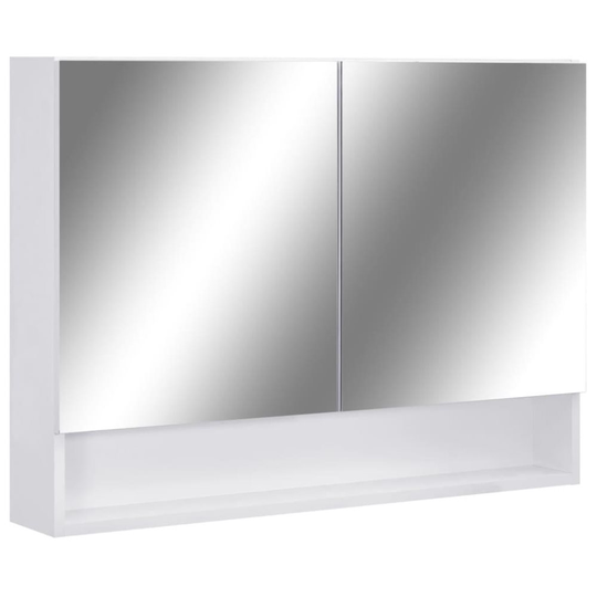 vidaXL LED-Spegelskåp för badrum vit 80x15x60 cm MDF
