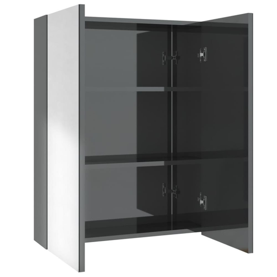 vidaXL Spegelskåp för badrum grå 60x15x75 cm MDF