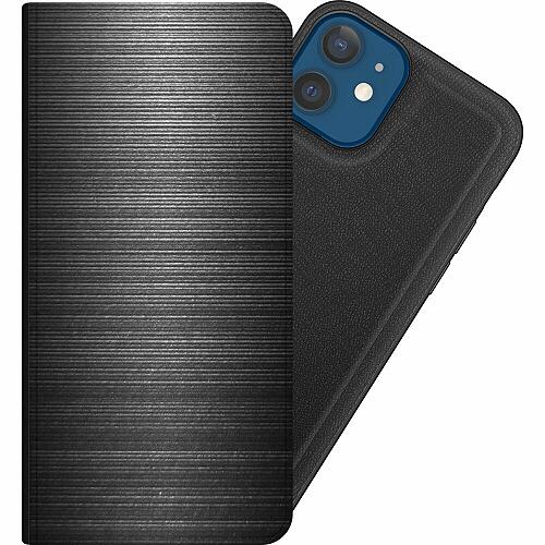 iPhone 12 Magnetic Wallet Case Brushed Metal
