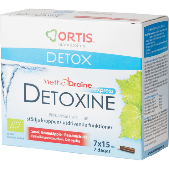 Ortis MethoDraine Detoxine Express Granatäpple & Passionsfrukt 7 x 15 ml