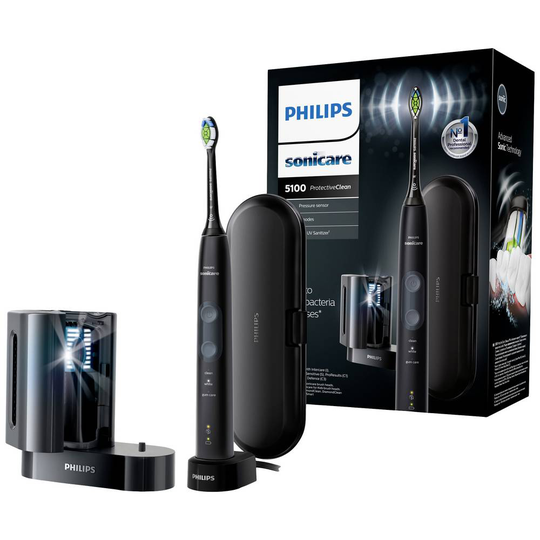 Philips Sonicare ProtectiveClean 5100 HX6850/57 Eltandborste Sonisk tandborste Svart