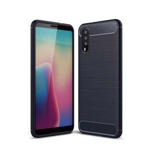 Carbon Brushed Mobilskal till Huawei P20 - Blå