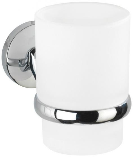 tandborsthållare Cuba 11,5 cm glas/zink vit/silver