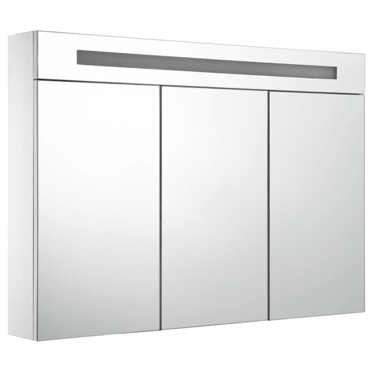 Badrumsskåp med spegel LED 88x13x62 cm