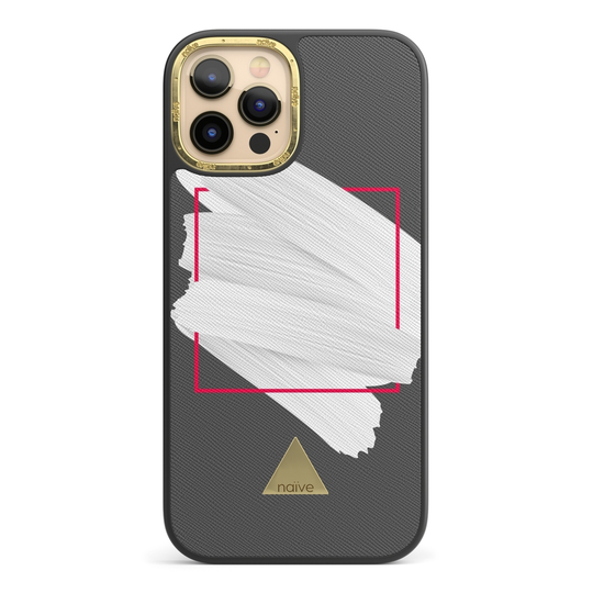 Naive iPhone 12 Pro Skal - White Brush