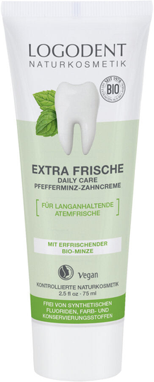 Logona LOGODENT EXTRA FRESH daglig vård pepparmynta tandkräm, 75ml