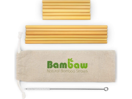 BAMBAW set of ecological straws with a cleaning brush, 6x22 and 6x14 cm (BAW04312)