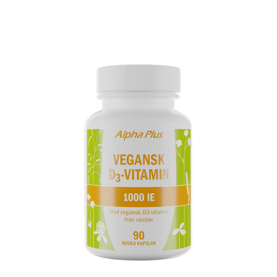 Alpha Plus Vegansk D3 vitamin 1000 iE 90 kapslar