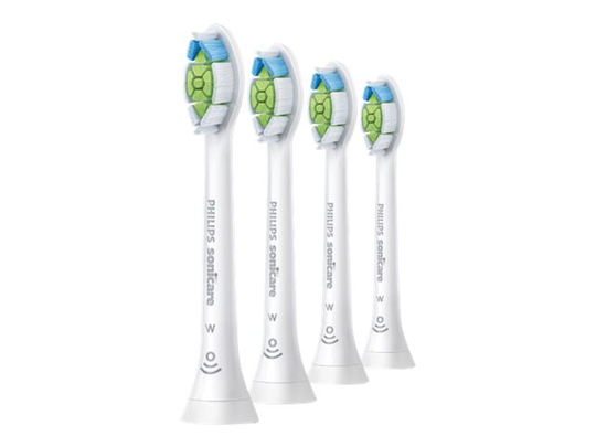 Philips Sonicare W HX6064 Optimal White - Extra tandborsthuvud - till tandborste - vit (paket om 4) - för Sonicare 2 Series; Sonicare DiamondClean Sm