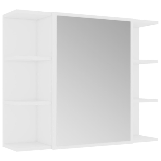 vidaXL Spegelskåp för badrum vit 80x20,5x64 cm spånskiva
