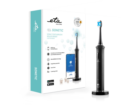Dantu šepetelis ETA Toothbrush Sonetic Smart ETA770790000 Rechargeable, For adults, Number of brush heads included 3, Number of teeth brushing modes