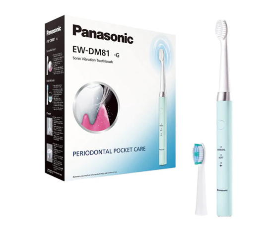 Tandborste PANASONIC Sonic Vibration EW-DM81-G503, 31 000 slag/min, 2 program, 2 huvuden, blå