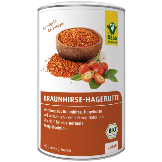 Raab Vitalfood EKOLOGISK brun hirs-nyponmix, 600g
