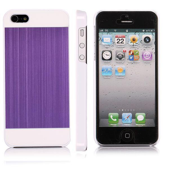 Brushed Alu - White (Lila) iPhone 5 Skal