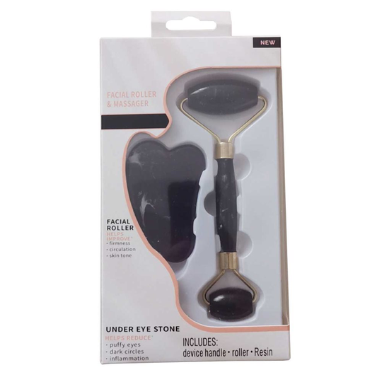 Resin Quartz Roller och Gua Sha Set Ansiktsverktyg Mineralsten