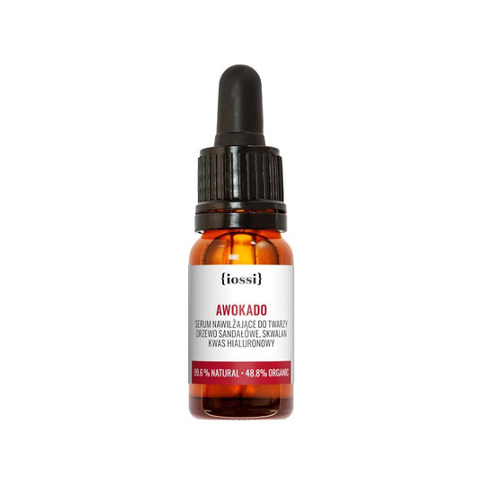 IOSSI_NawilĹĽające serum do twarzy olej awokado, drzewo sandaĹ,owe i kwas hialuronowy 10ml