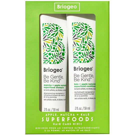 Superfoods Apple, Matcha + Kale Hair Care Minis, Briogeo Schampo