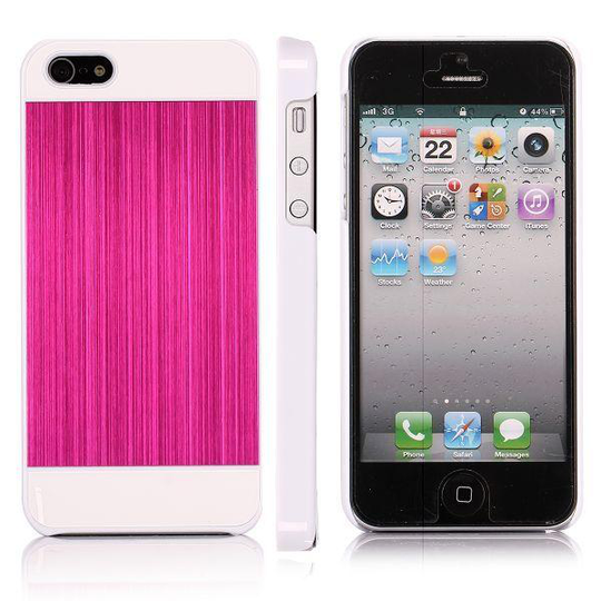 Brushed Alu - White (Stark Rosa) iPhone 5 Skal