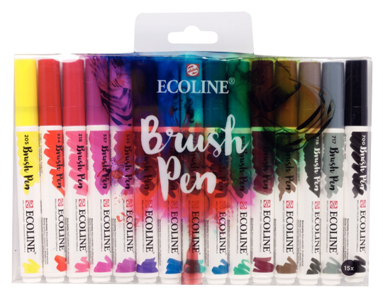 Ecoline Brush pen set | 15 colours