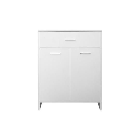 ML Design badrumskåp vit, 60 x 80 x 33 cm, badrumsskåp med 1 låda och 2 dörrar, gott om förvaringsutrymme, badklänning av mdf trä, byrå för badrum