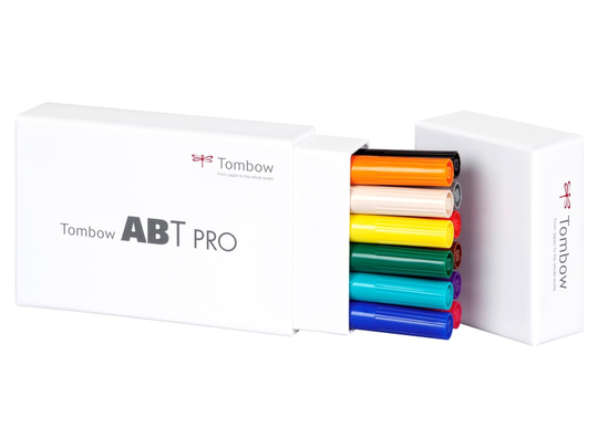 Tombow marker alcohol-based ABT PRO Dual Brush 12P-1 basic colours (12 stk.)
