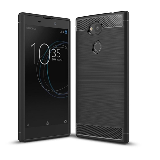 Carbon Brushed Mobilskal till Sony Xperia L2 - Svart