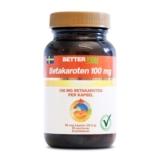 Betakaroten 100 mg, 50 caps, Livsmedel