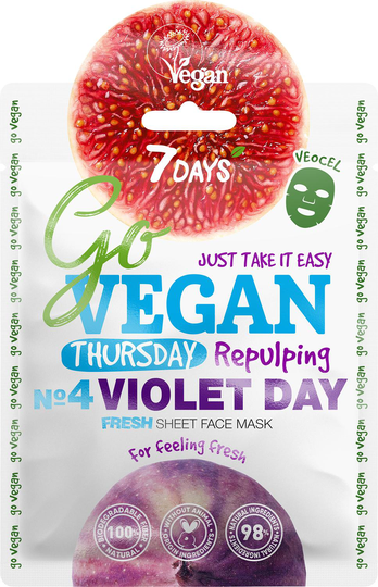 GO VEGAN Face Sheet Mask VIOLET DAY Thursday - 7DAYS - Sheet Mask