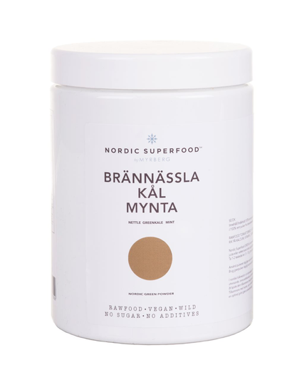 Nordic Superfood - Super Powder Green - Willd Nettle, Organic Greenkale, Peppermint 300 g