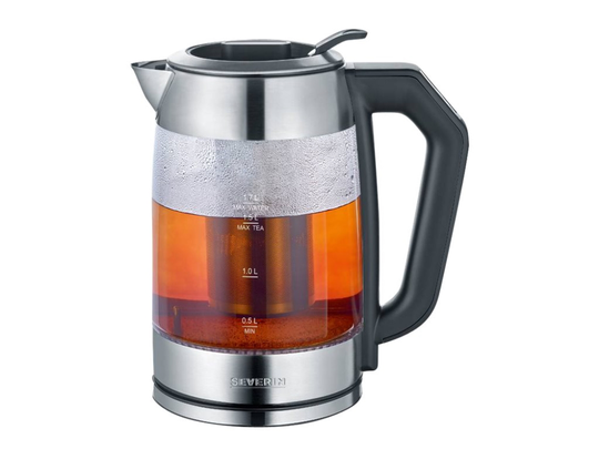SEVERIN WK 3477 - Tebryggare/kittel - 1.7 liter - 2.2 kW - glass/brushed stainless steel/black