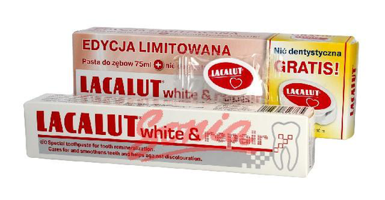 Lacalut Toothpaste White & Repair 75ml + bleaching and restorative dental floss