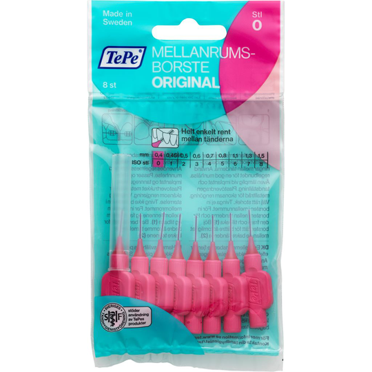 TePe Mellanrumsborste rosa 0,4 mm 8 st