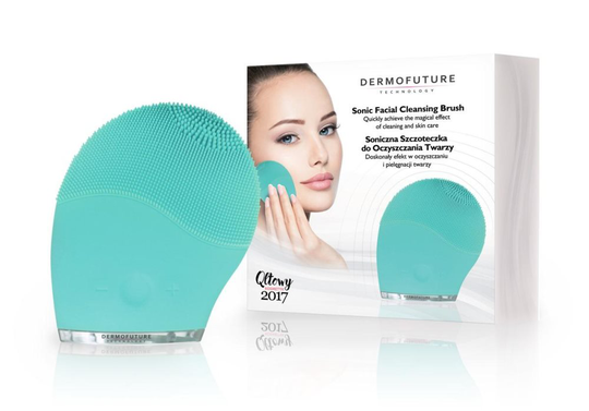 DERMOFUTURE_Sonic Facial Cleansing Brush szczoteczka soniczna do oczyszczania twarzy miętowa